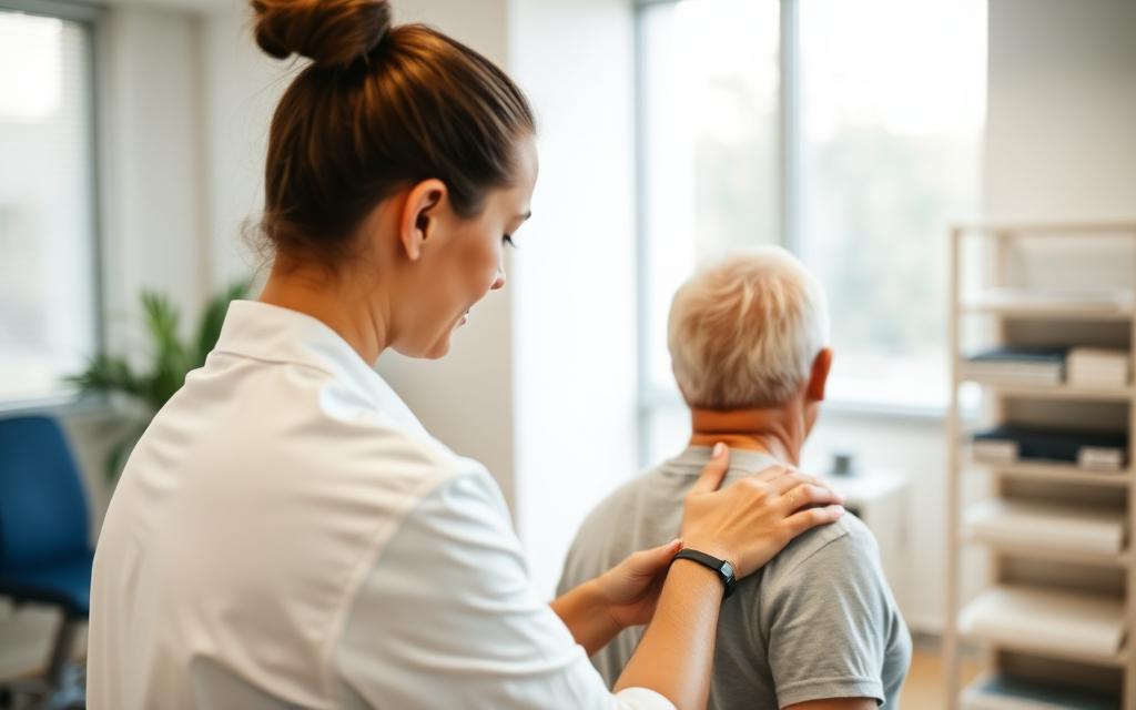 Patient checking in for their first physical therapy appointment at TKM Labs in Salt Lake City