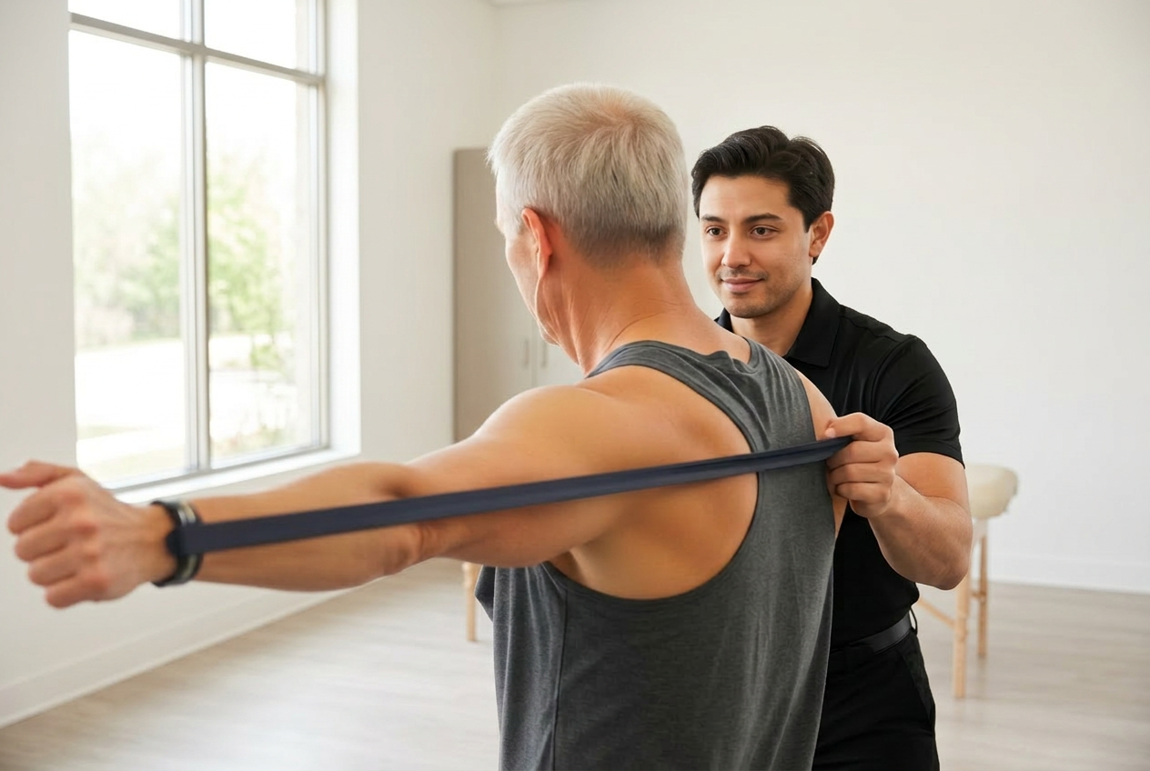 Doctor of Physical Therapy performing return to play testing on an athlete